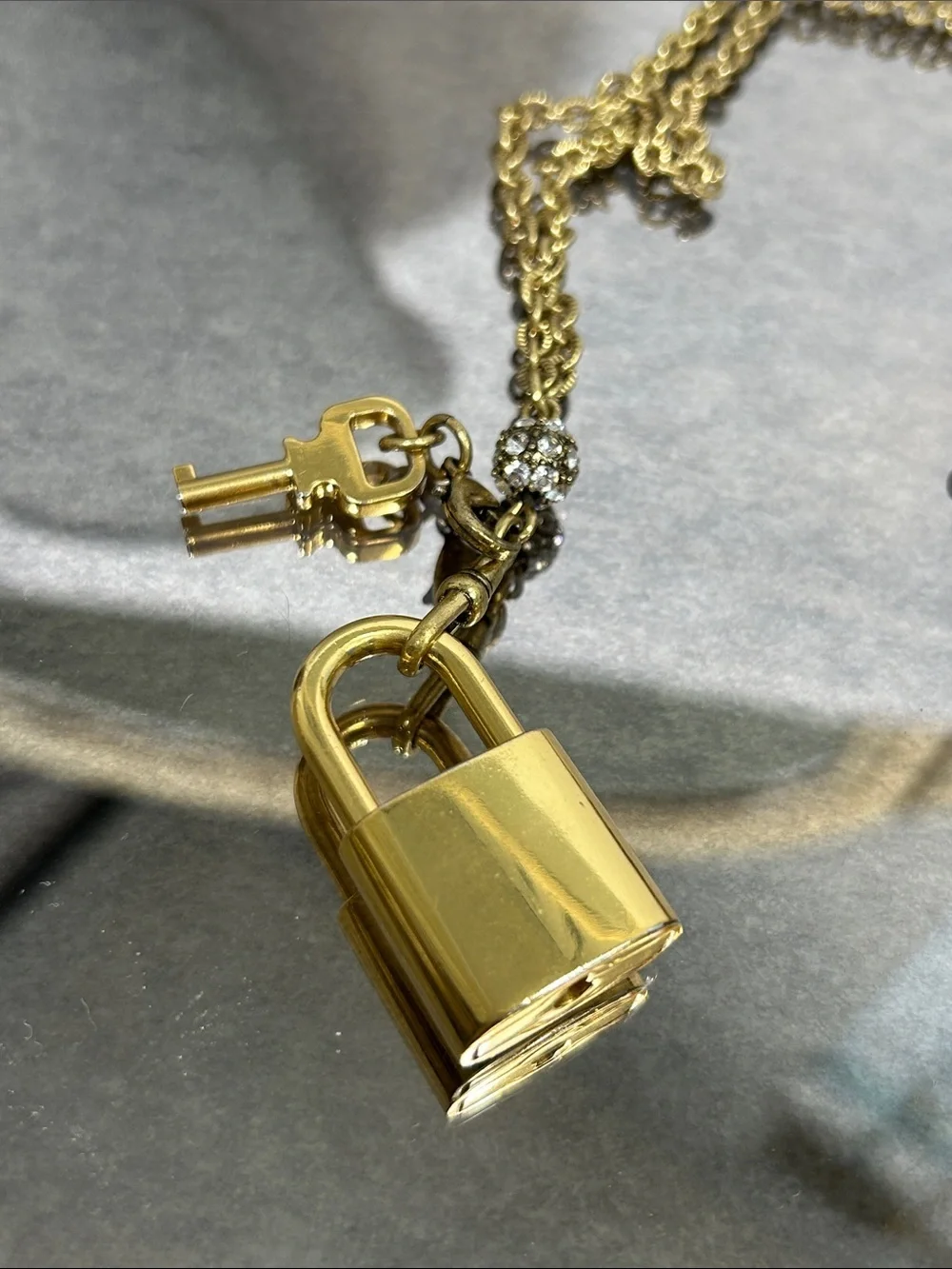 Gold Padlock Charm Layered Necklace - Women Jewelry